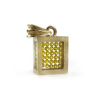 Incogem Floating Canary Diamond Pendant "Pave" Yellow Gold