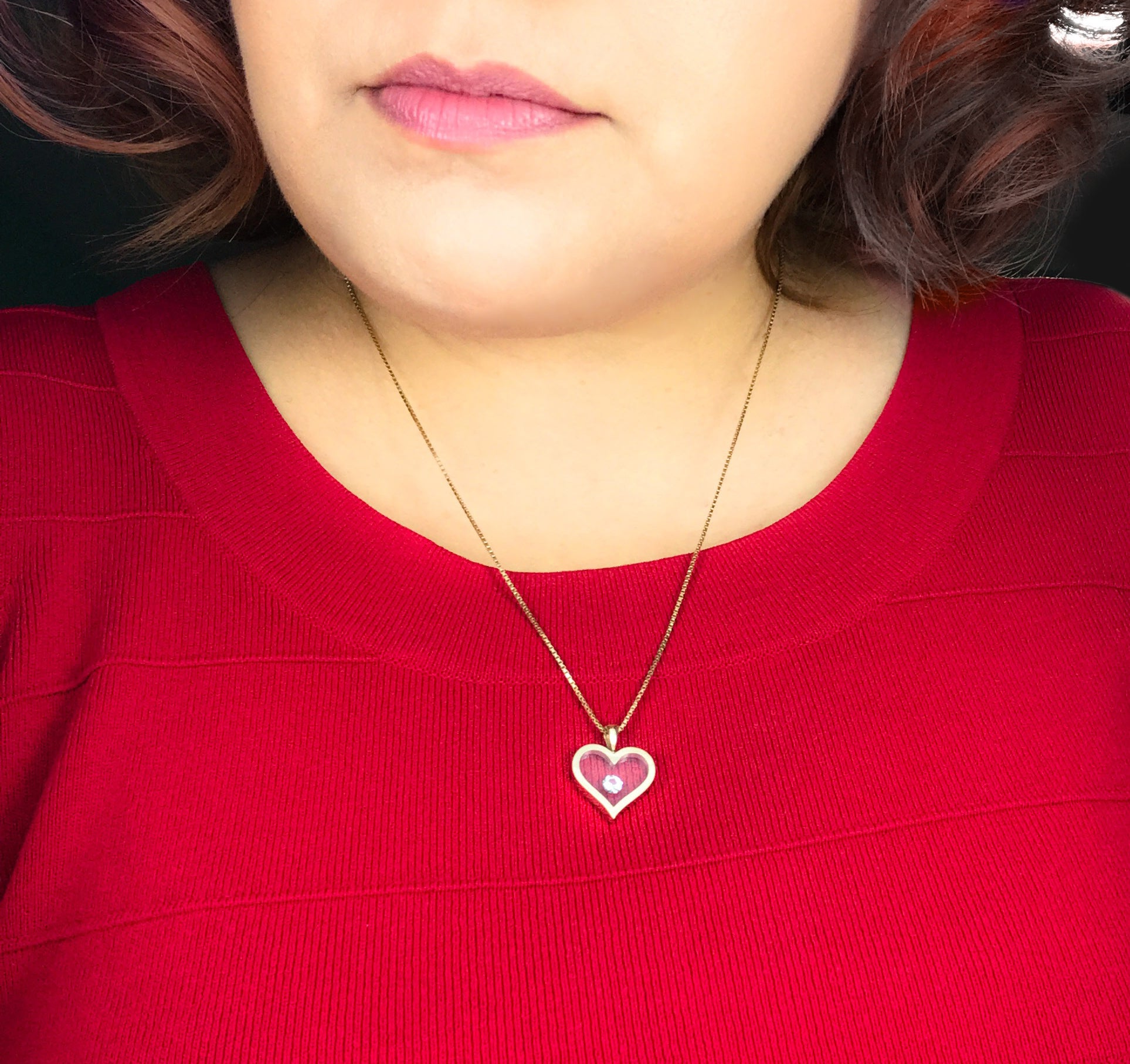 Incogem Floating Diamond "Heart" Pendant Yellow Gold 0.20 Carat Diamond