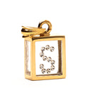 Incogem Floating Diamond Pendant "S" Yellow Gold