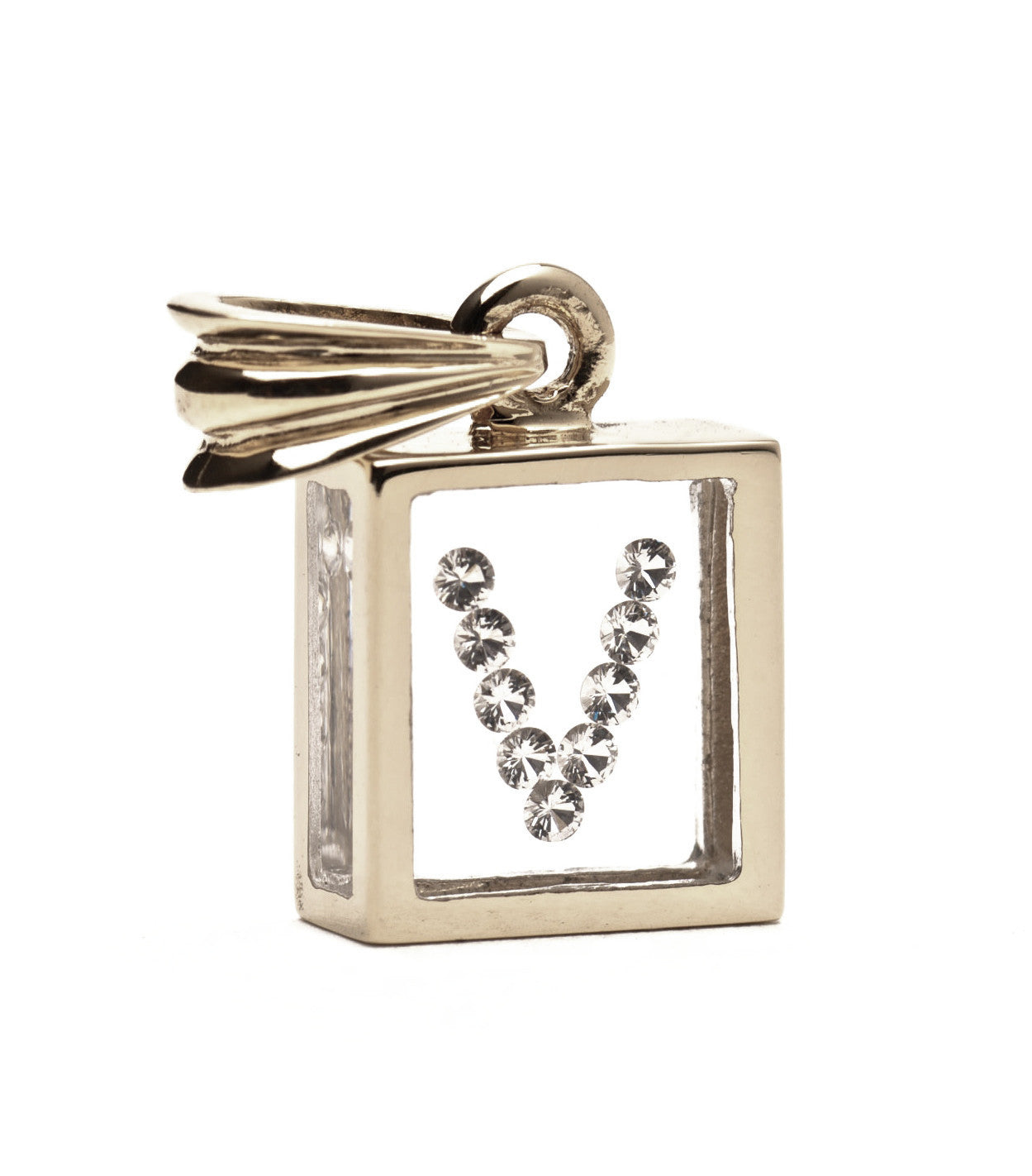 Floating Diamond Pendant: 14k White Gold (A-Z)