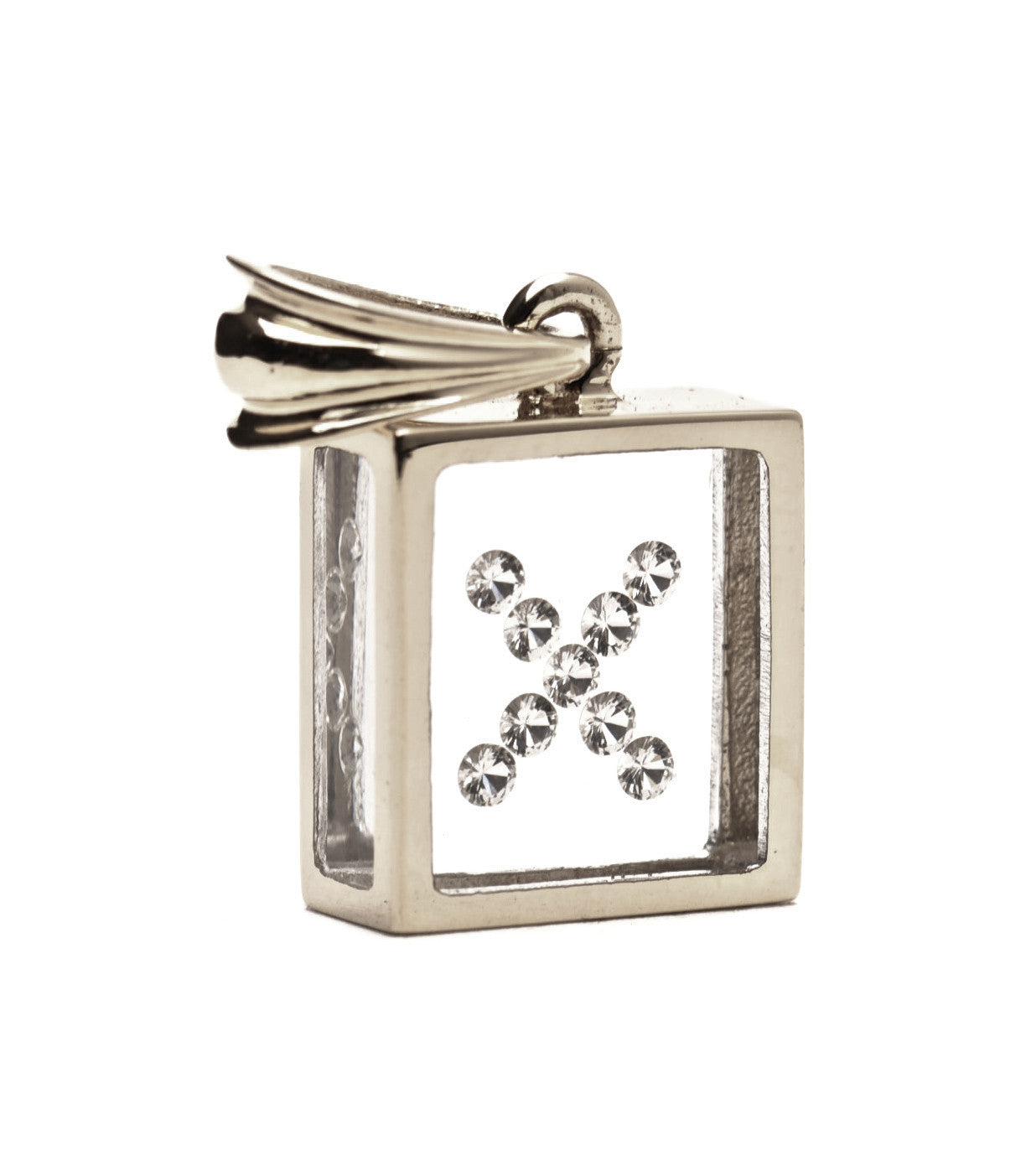 Floating Diamond Pendant: 14k White Gold (A-Z)